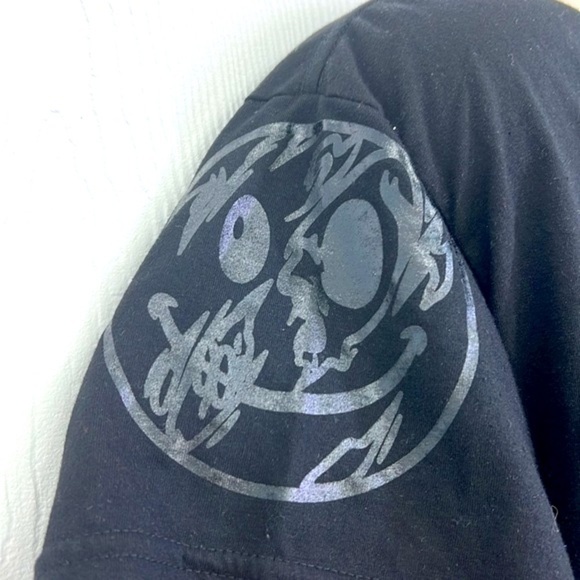 Fresh Laundry - Don’t Kill My Vibe Smiley Grim Reaper Black Short Sleeve T Large - Picture 5 of 12